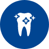 Animated tooth with sparkles representing cosmetic dentistry