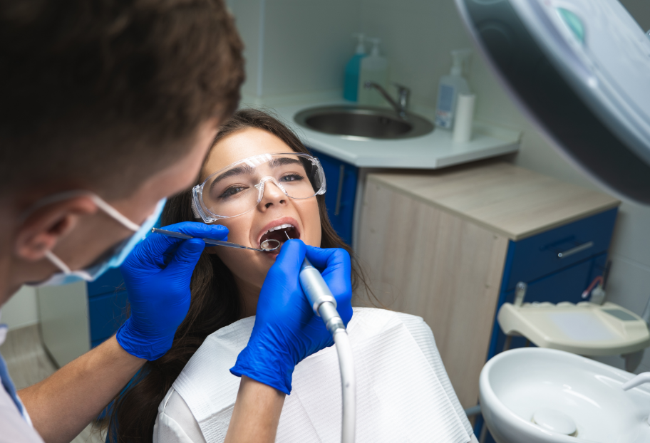 Patient undergoing a root canal
